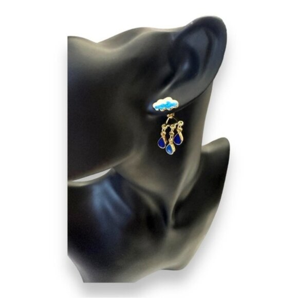 Rainy Day Cloud Peekaboo Earrings - Picture 3 of 5